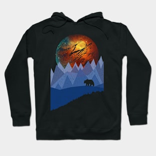 Full moon in the mountains Hoodie